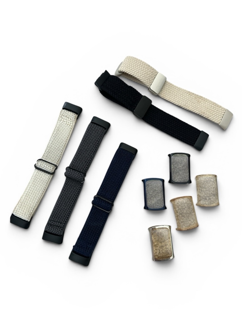 5 Fitbit fabric Watch Strap & 5 Screen protector Set
